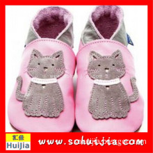 wholesale korean girl cute cat sheepskin flat embroidered ladies leather flat shoes